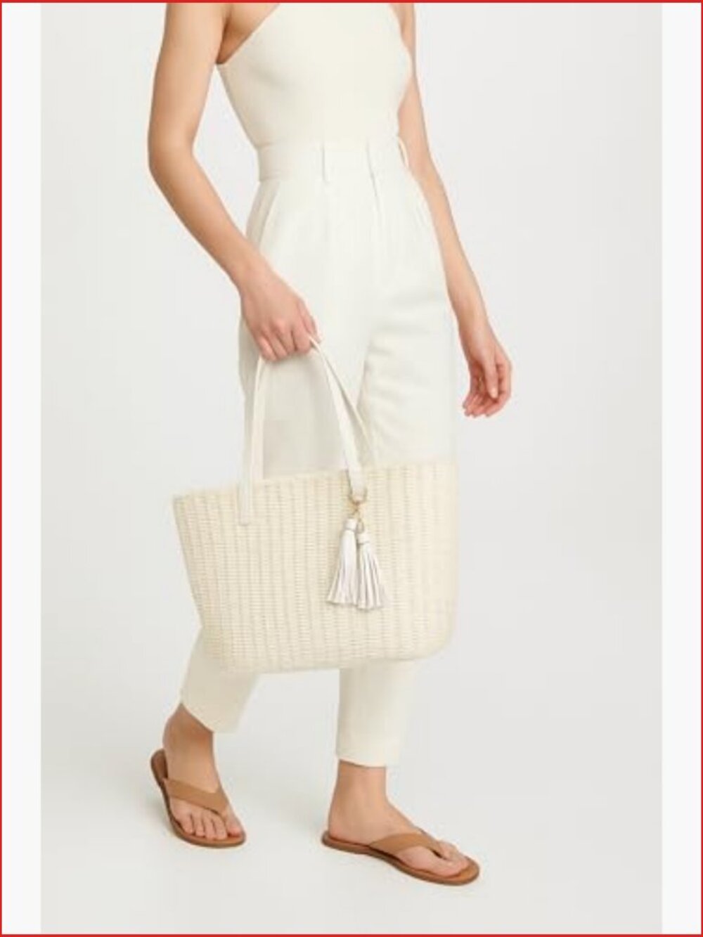 M Size Straw Tote Bag Woven Handmade Shoulder Bag Handbag - Picture 2 of 7